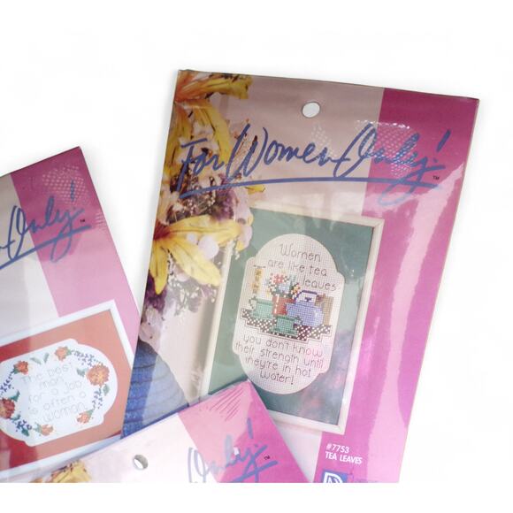 (3) Cross Stitch Kits "For Women Only" 1988 NOT PC Fun Design #7762 #7764 #7753 - Picture 4 of 5